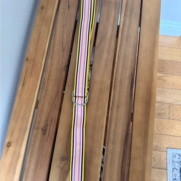 J Crew Ribbon Belt D Ring S/M Medium Striped 40"x1.5" - Picture 3 of 7